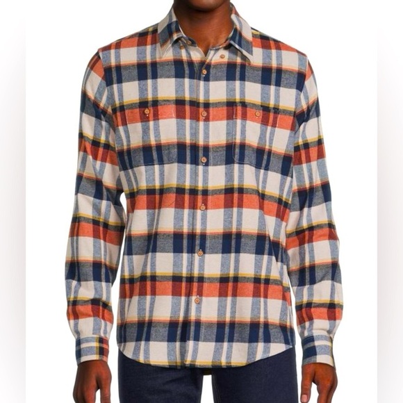 Ben Sherman Plaid Oxford Flannel Shirt - Picture 1 of 5